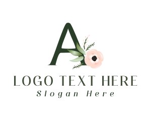 Girly - Floral Letter A logo design