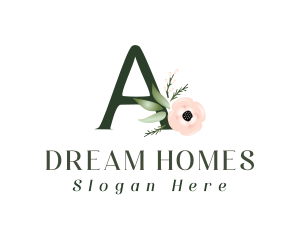 Floral Letter A  Logo