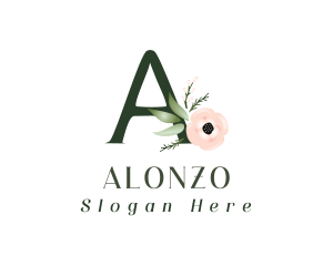 Floral Letter A  logo design