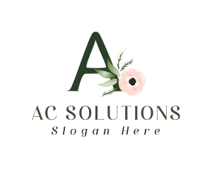 Floral Letter A  logo design