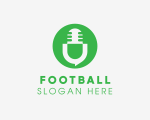 Stream - Green Podcast Letter U logo design