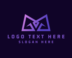 Telecommunication - Gradient Gaming Letter M logo design