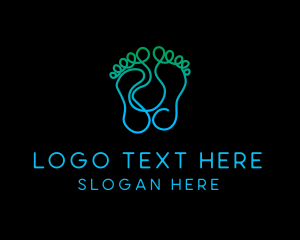 Shoe - Swirl Foot Print logo design