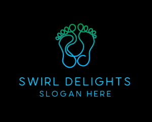 Swirl Foot Print logo design