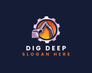 Excavation Gear Digging logo design