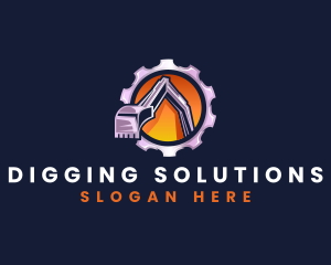 Excavation Gear Digging logo design