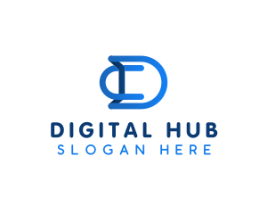 Digital Tech Marketing Letter D logo design