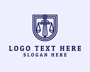 Court - Justice Court Sword logo design