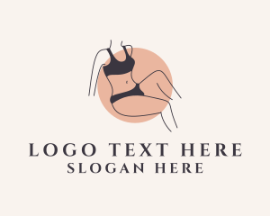 Lingerie Fashion - Pretty Underwear Woman logo design