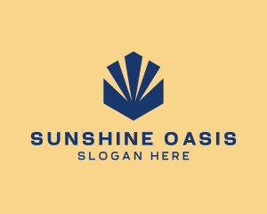 Hexagon Sunshine Shell logo design