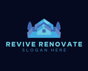 Renovate - Roof Geometric House logo design