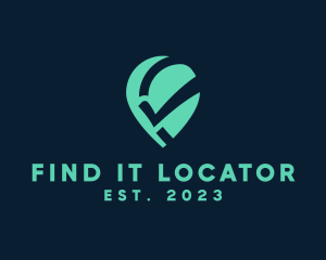 Locator Pin Check logo design