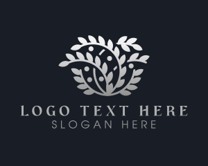 Arborist - Metallic Silver Leaves logo design