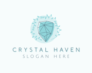 Leaf Vine Crystal logo design