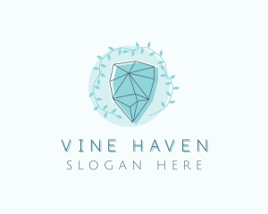 Leaf Vine Crystal logo design