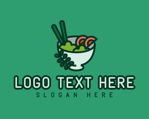 Vegan - Healthy Salad Bowl logo design