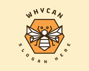 Bee - Hexagon Bumblebee Badge logo design