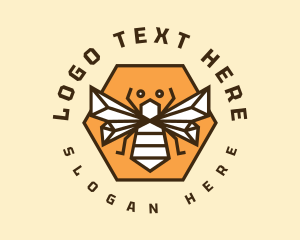 Wasp - Hexagon Bumblebee Badge logo design