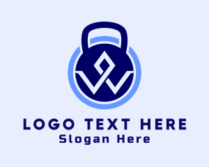 Letter W - Kettlebell Letter W logo design