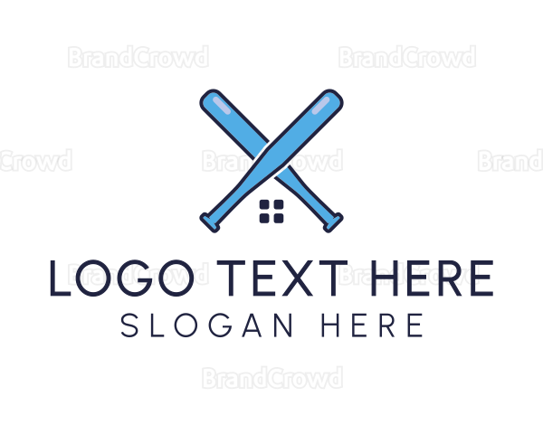 Baseball Bat House Letter X Logo