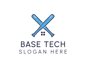 Base - Baseball Bat House Letter X logo design