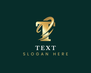 Premium Luxury Swoosh Letter T logo design