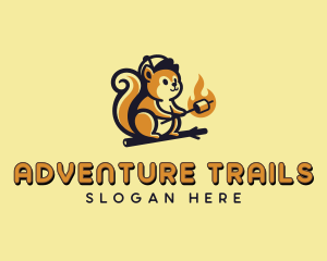 Squirrel Marshmallow Camp  logo design