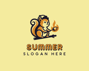 Squirrel Marshmallow Camp  logo design