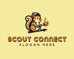 Squirrel Marshmallow Camp  logo design