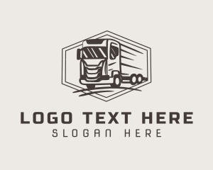 Flatbed Truck - Cargo Truck Shipment logo design