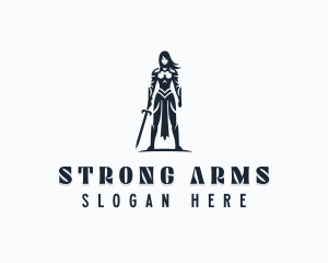 Strong Woman Warrior logo design