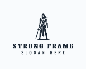 Strong Woman Warrior logo design