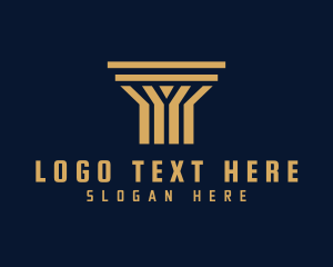 Judiciary - Gold Doric Column logo design