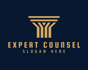 Counsel - Gold Doric Column logo design