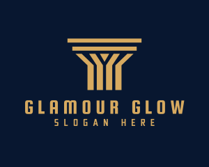 Architecture - Gold Doric Column logo design