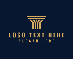 Law - Gold Doric Column logo design