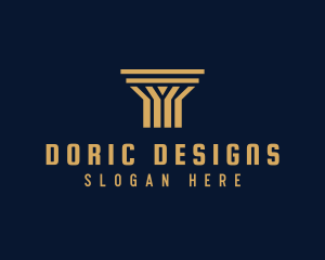 Doric - Gold Doric Column logo design