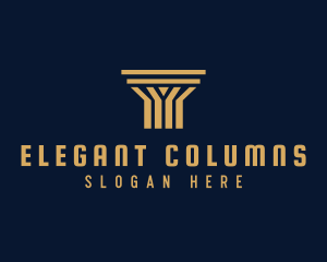 Gold Doric Column logo design