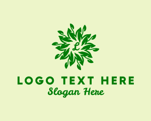 Vineyard - Leaf Wreath Natural Vegetarian logo design