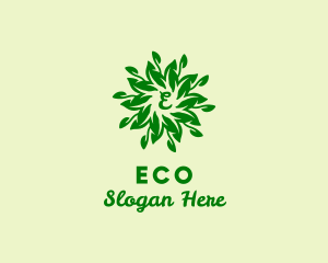 Leaf Wreath Natural Vegetarian logo design