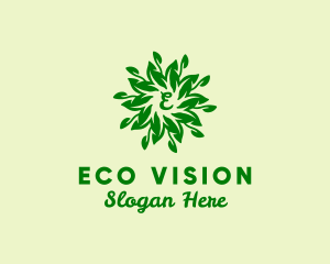 Leaf Wreath Natural Vegetarian logo design