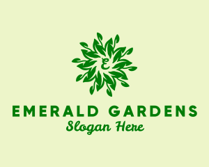 Leaf Wreath Natural Vegetarian logo design