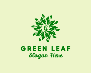 Leaf Wreath Natural Vegetarian logo design