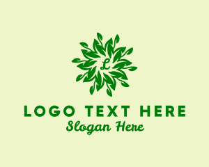 Gardening - Leaf Wreath Natural Vegetarian logo design