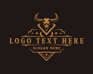 Skull - Western Buffalo Ranch logo design