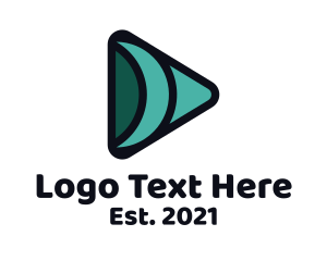 Telecommunication - Audio Play Button logo design