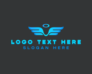 Inspirational - Angelic Wings Halo logo design