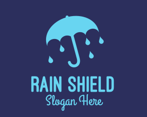 Blue Raindrop Umbrella logo design