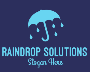 Raindrop - Blue Raindrop Umbrella logo design
