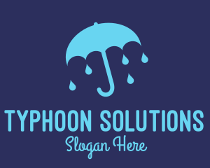 Blue Raindrop Umbrella logo design